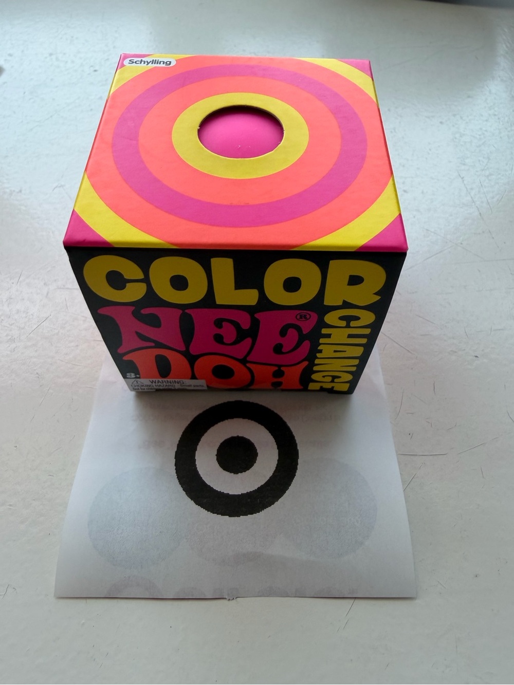 Color NeeDoh Change Cube with recipe for proof of real Nee Doh